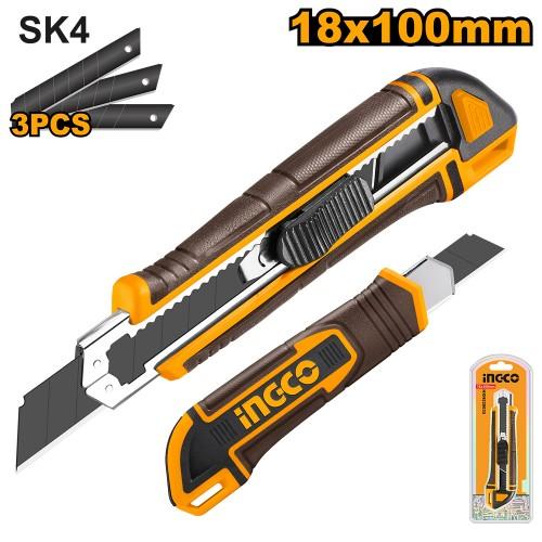 Нож сегментный 18 мм 3 лезвия SK5 INGCO Super Select