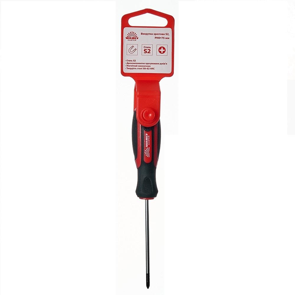 Отвертка крестовая Vitals Master S2, РН0х75 мм