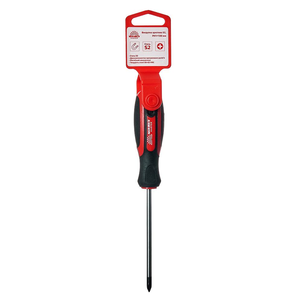 Отвертка крестовая Vitals Master S2, РН1х100 мм