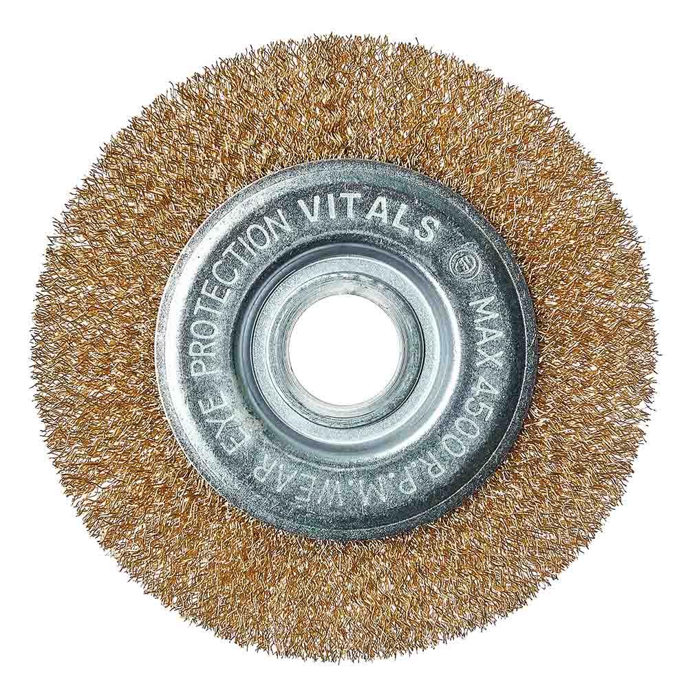 Щетка дисковая Vitals гофрированная латунная 125×22,2 м, 0,3 мм