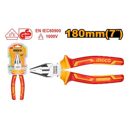 Плоскогубці діелектричні VDE 180 мм INGCO INDUSTRIAL