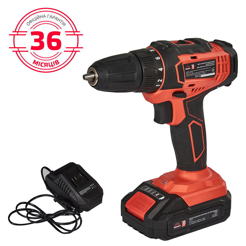 Дриль-шурупокрут акумуляторний Vitals Master AU 1825 Kit SmartLine+